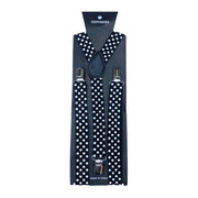 Adult Suspenders - Black With Small White Polka Dots