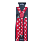 Adult Suspenders - Red With Small White Polka Dots