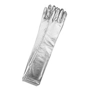 Long Gloves Metallic - Silver