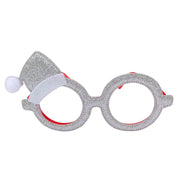 Xmas Fancy Dress Glasses - Silver With A Hat