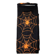 Black Halloween Stockings - Orange Webs