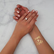 Bride Team Temporary Tattoo - Metallic Gold with Diamond