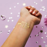 Bride Tribe Temporary Tattoo - Metallic Gold with Arrow - 2 pack