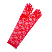 Long Lace Gloves - Red